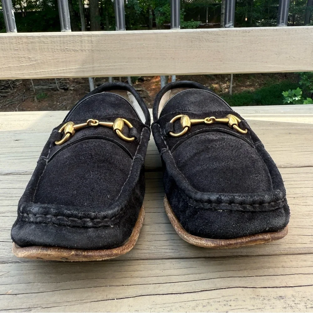 Gucci Horsebit 1953 loafers in black suede size 9